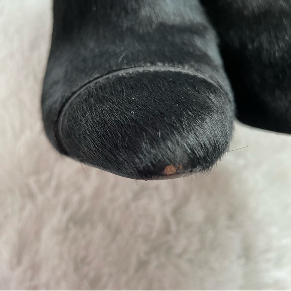 Tory Burch | Stiletto Black Bovine Hair Booties, Leather Lining, size 8 1/2 - Picture 11 of 13